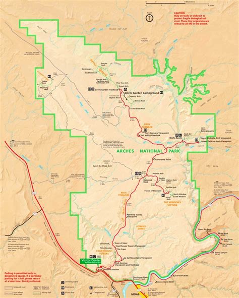 Arches National Park tourist map - Ontheworldmap.com