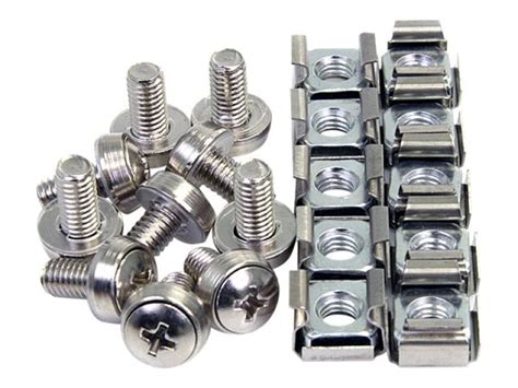 StarTech 50 Pkg M6 Mounting Screws Cage Nuts For Server Rack