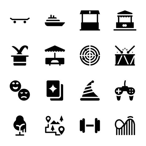 Adventure Park Glyph Icons 24103835 Vector Art At Vecteezy