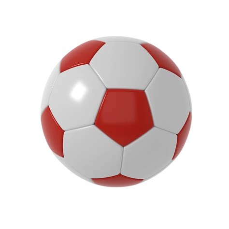 Premium PSD A Red And White Soccer Ball With White Stripes