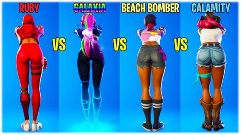 Fortnite Dance Contest Ruby Vs Galaxia Vs Beach Bomber Vs Calamity 🍑 ️ Youtube