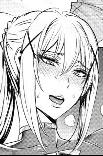 Mono Girl Ahegao Bangs Blonde White Hair Blush Close Up Collar Collarbone Crop Crown