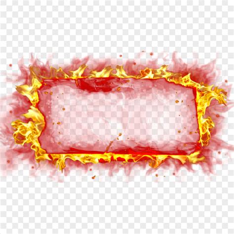 HD Fire Flames Frame Border PNG Citypng