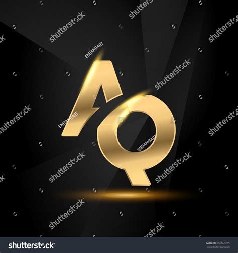 Aq Initial Letters Swoosh Shiny Elegant Stock Vector Royalty Free