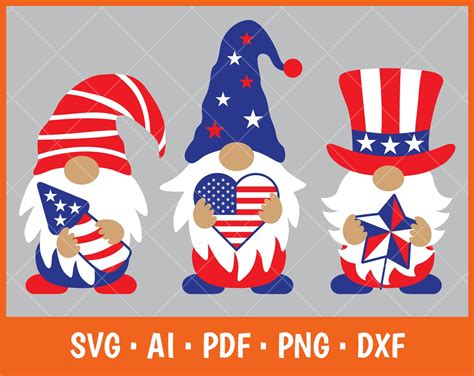 Th Of July Gnomes Svg Independence Day Patriotic Gnomes Etsy