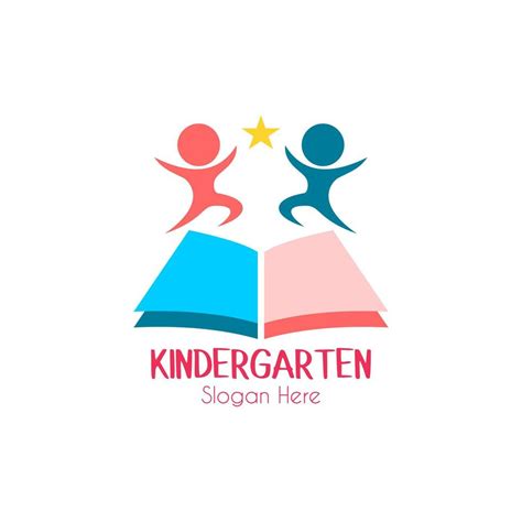 Preschool, kindergarten, playgroup logo icon design template. Children school vector ...