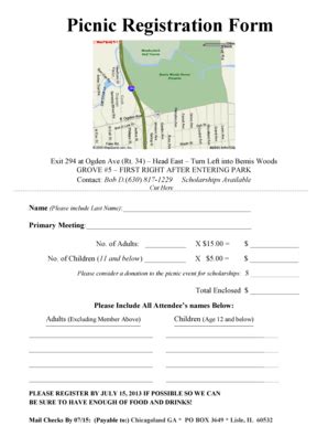 Fillable Online Picnic Registration Form Fax Email Print Pdffiller