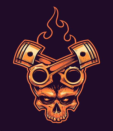 Piston Skull Svg