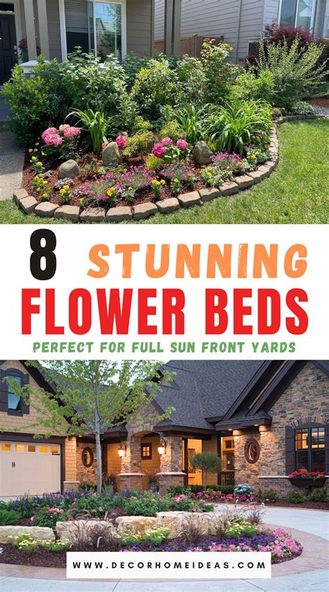 8 Stunning Flower Beds To Brighten Your Front House in Full Sun