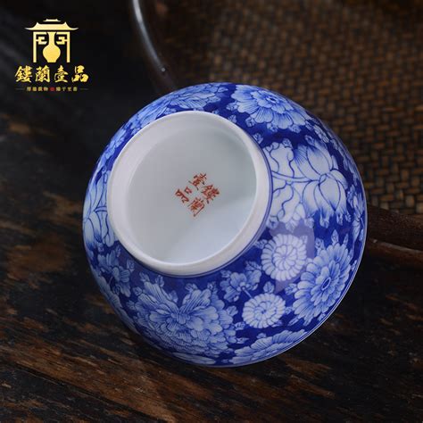 Jingdezhen Ceramic Blue And White Flower All Hand Made Master Cup Tea