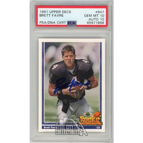 Brett Favre Upper Deck Autograph Rookie Card Psa Psa Dna