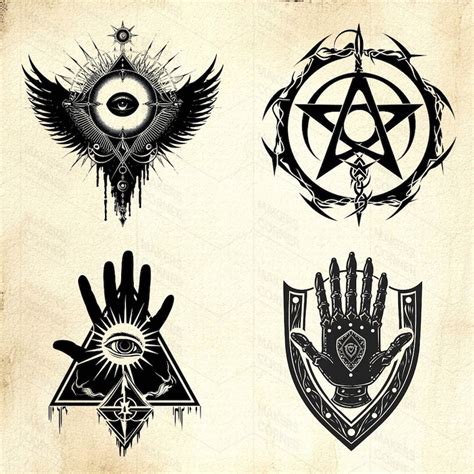 Schools of Magic Symbols Clip Art Collection Fantasy Magical Graphics ...