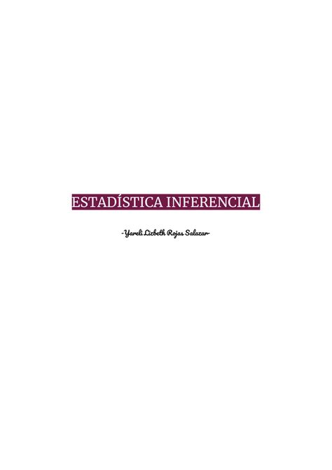 Pdf Estadística Inferencial