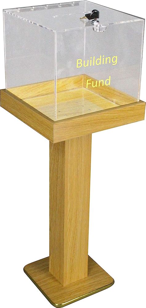 Buy Fixturedisplays Wood Acrylic Large Floor Standing Tithing Box