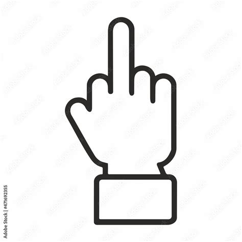 Photo Art Print Fuck You Middle Finger Sign Hand Gesture Icon Thumb Insulting Gesture Emoji