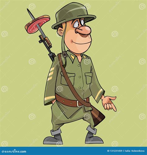 Funny Soldier Cartoon With Armored Vehicle | CartoonDealer.com #109063575