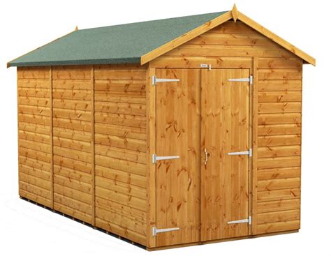 Power 12x6 Apex Garden Shed Windowless Double Doors Apex Roof