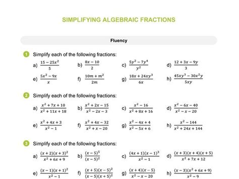 Algebraic Fractions | Teaching Resources