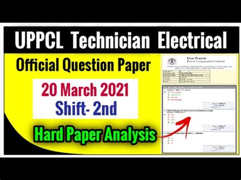 Uppcl Tg2 Previous Year Paper Uppcl Technician Electrical Question