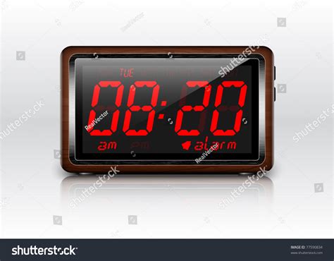 Retro Stylized Digital Alarm Clock Vector Stock Vector (Royalty Free ...