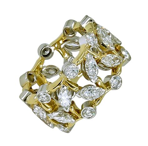 Platinum And Gold Schlumberger Tiffany And Co Vigne Ring At Stdibs