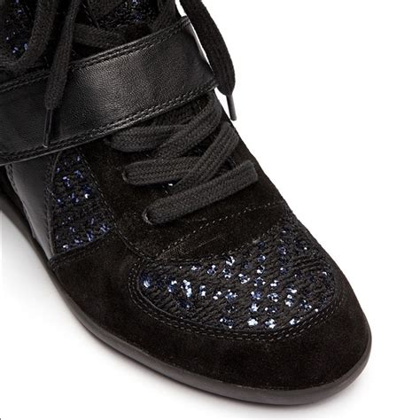 Ash Bowie Sequin Crochet High Top Wedge Sneaker Gem