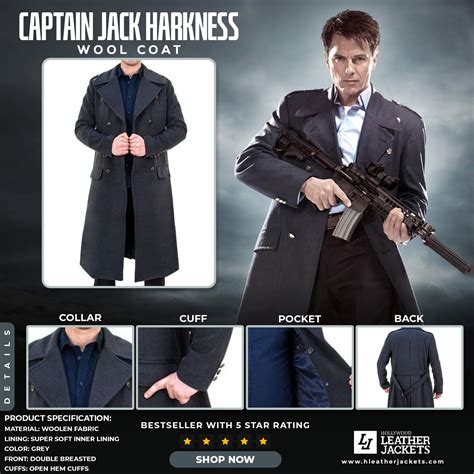 Captain Jack Harkness Coat by John Barrowman - Hleatherjackets