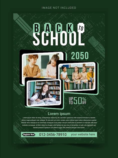 Premium Vector Back To School Promotion Flyer Template