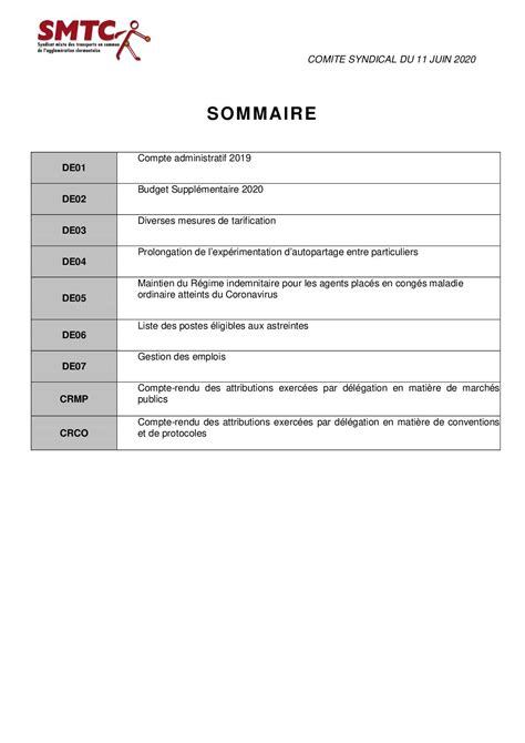 Calaméo Délibérations Du Comité Syndical Du 11 Juin 2020