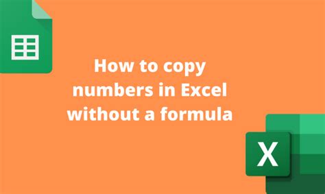 How To Copy Numbers In Excel Without A Formula Basic Excel Tutorial