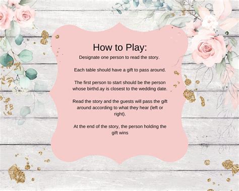 Wedding Shower Games, Bridal Shower Games, Instant Download, Left or ...