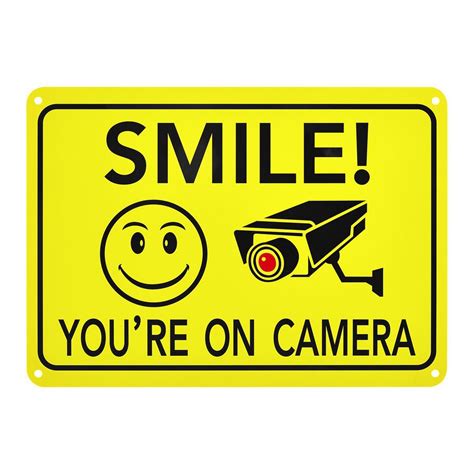 14 In X 10 In Smile You Re On Camera Sign