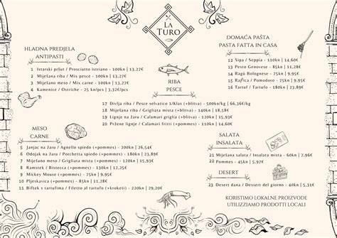 Menu Da Konoba La Turo Ristorante Rovigno