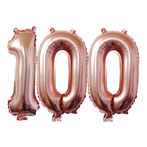 Number 100 Balloons 32 Inch Digital Balloon Alphabet 100th Birthday