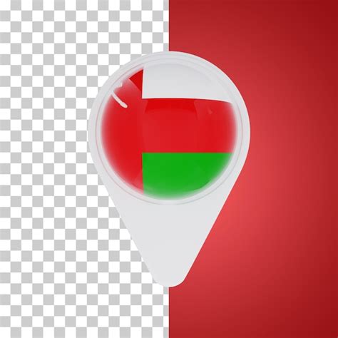 Premium PSD Oman Flag Pin Map Location 3d Illustration