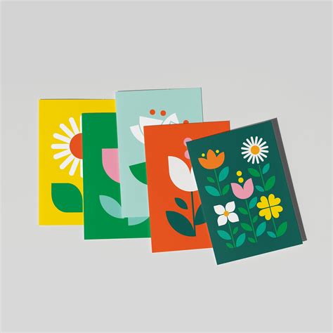 Surprise Pack of 5 Flower Cards - Blank Greeting cards – Graphic Factory