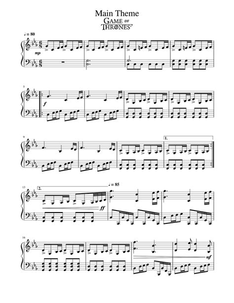 Main Theme - Game of Thrones Sheet music for Piano | Download free in ...