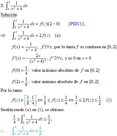 Teorema Del Valor Medio Para La Integral Definida