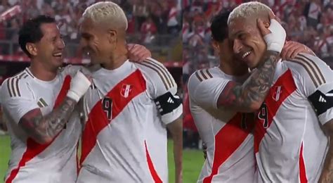 Gianluca Lapadula fue a abrazar a Paolo Guerrero tras gol en el Perú vs