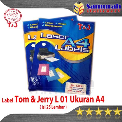 Jual Kertas Laser Label Stiker Tom Jerry L Ukuran A Isi Lembar