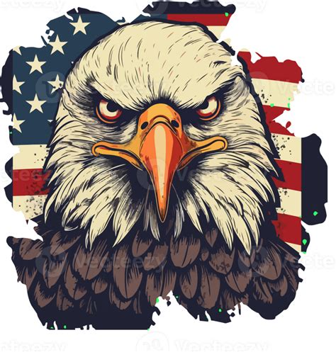 Eagle With Usa Flag Illustration Png