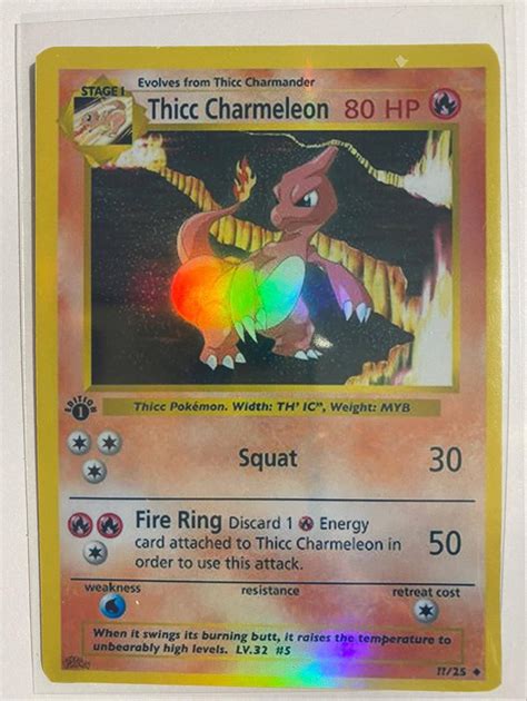 Thicc Charmeleon Charizard Gx Ex Vmax V Pokémon Card Orica Etsy Ireland