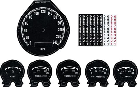 B Body Rallye Dash Gauge Decal Kit With Kph