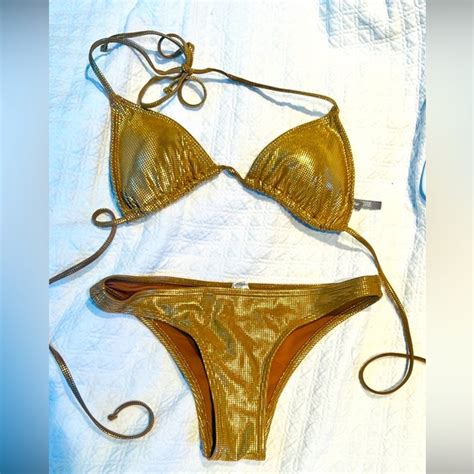 Aerie Swim Nwot Aerie Swim Teeny Gold Dot Bikini Size Xs Super Sexy