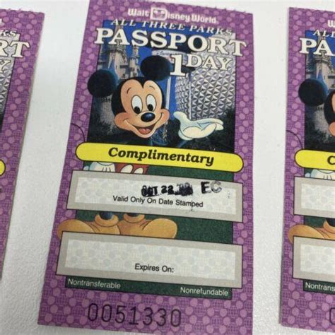 7 Vintage 1990 Walt Disney World 3 Day Passport Ticket Rare 3893814791