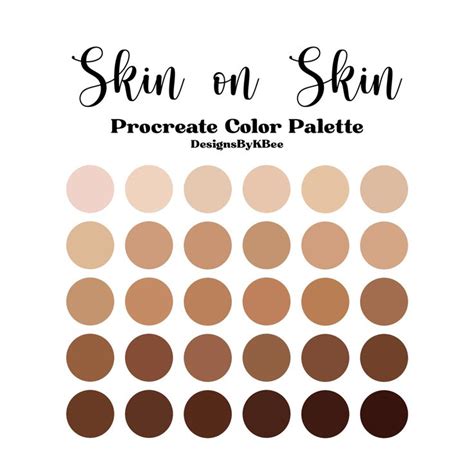 Skin On Skin 30 Color Procreate Palette Hex Color Palette Skin Color Palette Color Palette