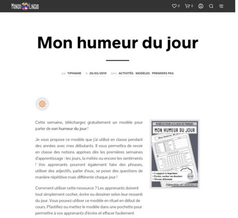 Le Moteur Du Fle Mon Humeur Du Jour