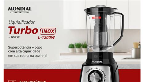 Liquidificador Mondial Turbo Inox L Bi Casas Bahia