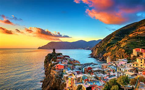 Liguria Vernazza Cinque Terre Park Italy Sea Cities X Vernazza