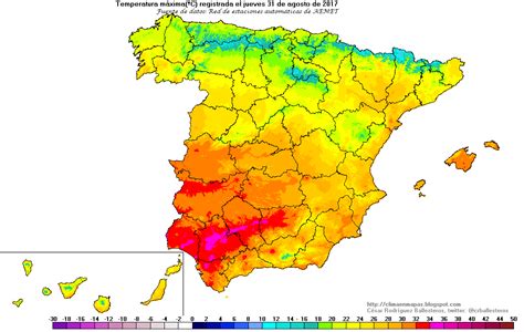 Mapas y gráficos climatológicos Temperaturas máximas y mínimas